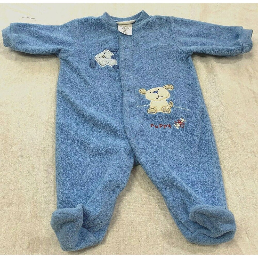 JUST ONE YEAR BOYS FLEECE ONE PIECE SLEEPER OUTFIT SIZE 3 MONTHS